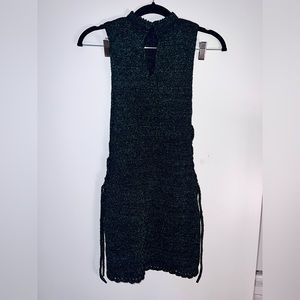 Vintage dress sparkling dark green size 2